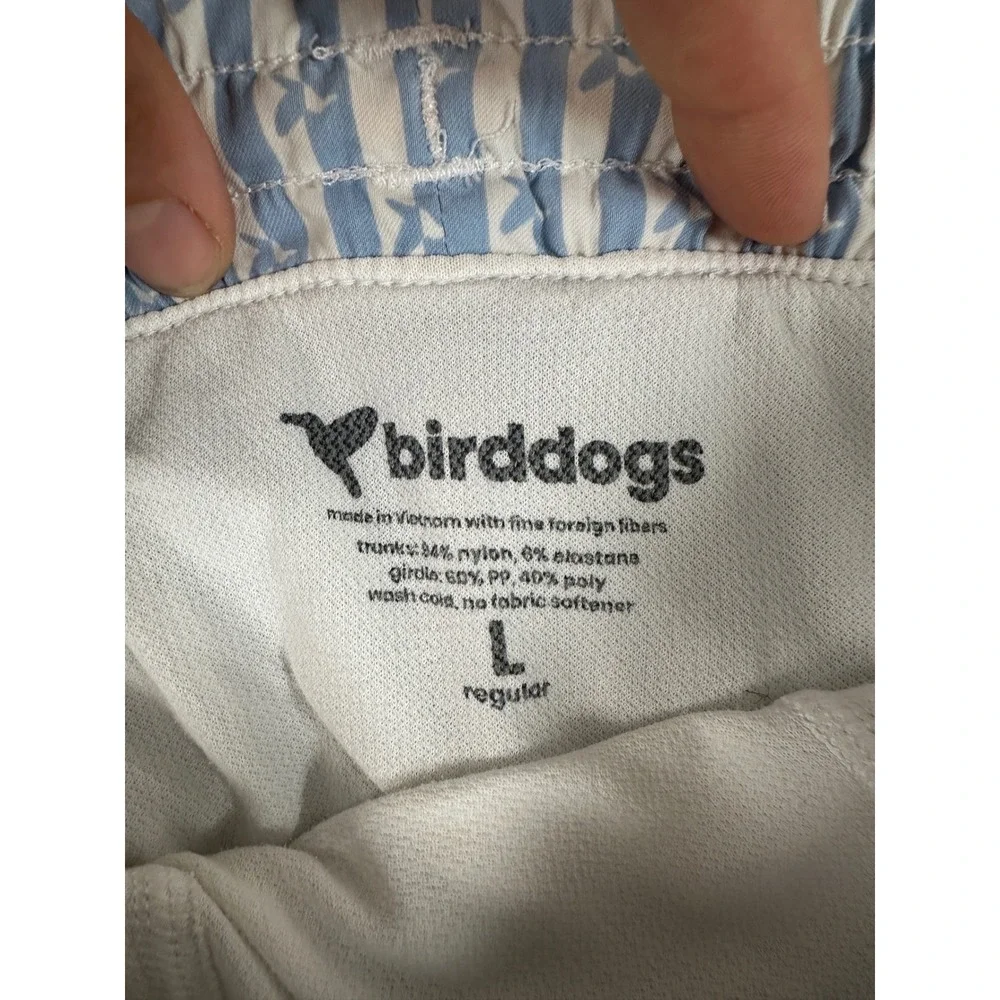 Birddogs Men L Blue White Stripe Hummingbird Lined Gym Athletic Shorts 6